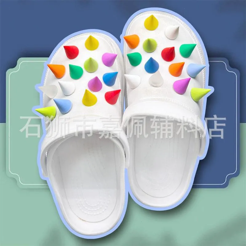 bébé fille garçon cool cône arc-en-ciel Anime charmes gros souvenirs d'enfance drôle cadeau dessin animé charmes accessoires de chaussures pvc décoration boucle caoutchouc souple sabot charmes