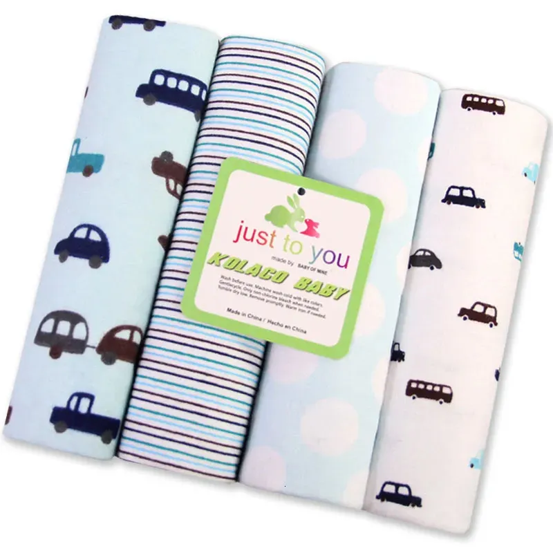 4 PcsLot Baby Bed Sheet 100 Cotton 7676cmSize Infant Cot Crib Girl Boy Bedding Set borns Receiving Blanket 240313