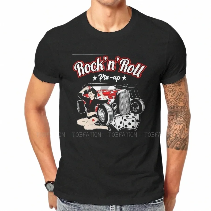 Rockabilly Pin Up Girl 50s Sok Hop Party Rock en Roll Hot Rod Tshirt Harajuku Mannen Streetwear Tops Cott O-hals T-shirt X1Wh #