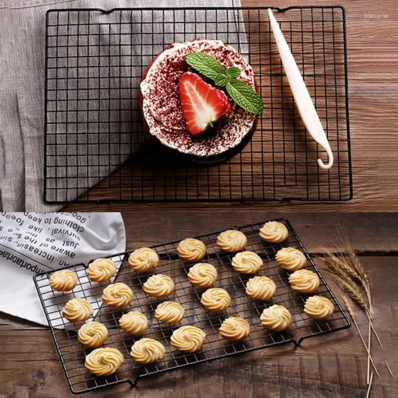 Kitchen Storage Nonstick Metal Cake Cooling Rack Grid Net Baking Tray Cookies Biscuits Bread Drying Stand Cooler Holder Tools