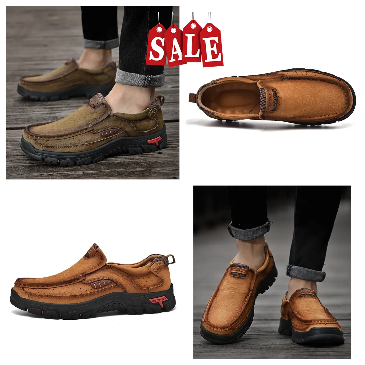 Nueva venta de moda zapatos para hombre de cuero GAI zapatos casuales Mocasines de negocios diseñador ligero para hombre de gran tamaño suelas suaves transpirable fresco bigsize2024 size38-51