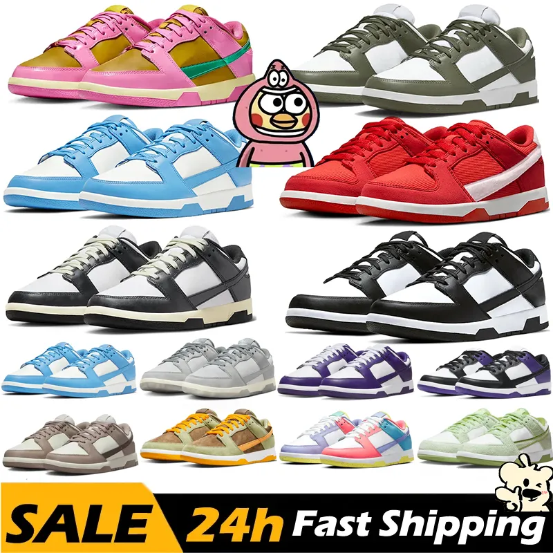 Designer hardloopschoenen lokaal magazijn lage platte sneakers witte zwarte panda grijze mist triple roze universiteit blauwe kust argon sportheren trainers