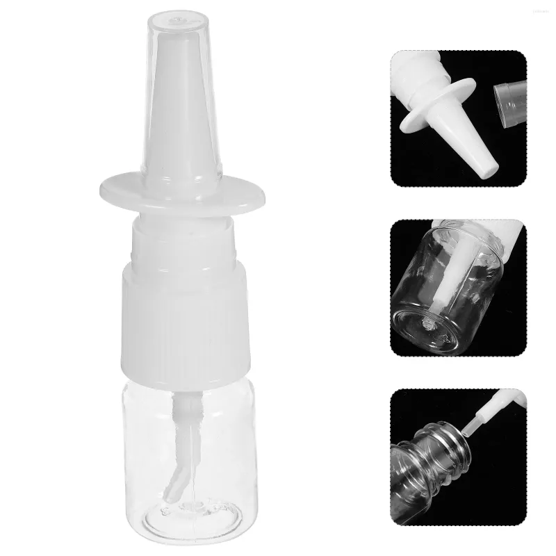 Bottiglie di stoccaggio 20 Flacone spray nasale riutilizzabile vuoto Contenitore Pot Nebbia fine Spruzzatori nasali Atomizzatori per cosmetici per il trucco
