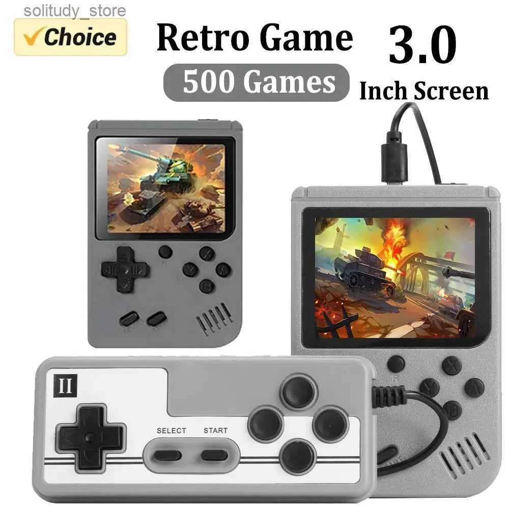 Portabla spelspelare Retro Portable Mini Handheld Video Game Console 8-Bit 3.0-tums färg LCD Childrens Color Game Player med inbyggda 500 spel Q2403272