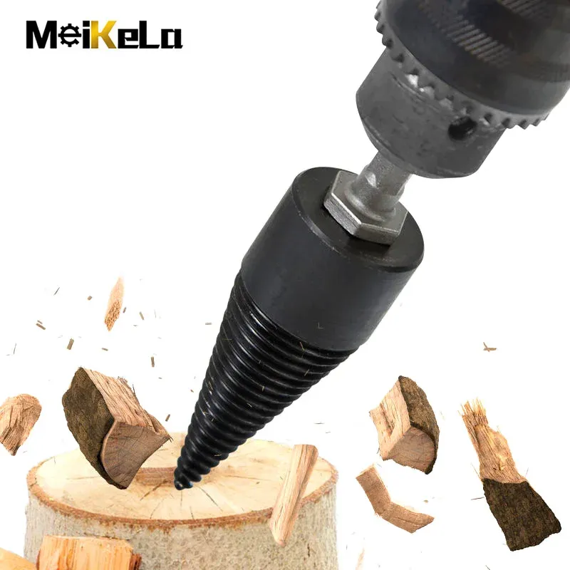 Boren Meikela 32/42mm Wood Drill Bit Twist Firewood Splitting Reamer Drill Bit Wood Splitter Screw Cones Square Round Hammer Drill Bit