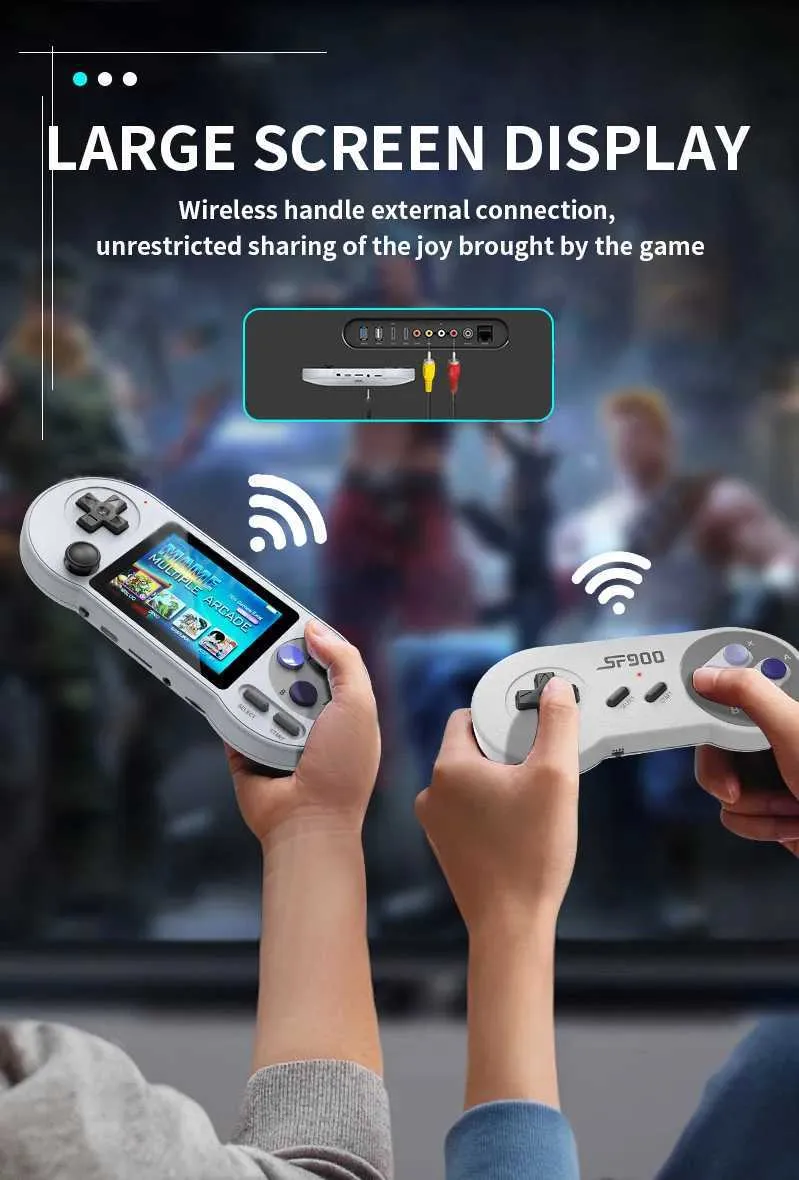 Portable Retro Game Console with 6000+ Games - 3-Inch Screen, AV Output ...
