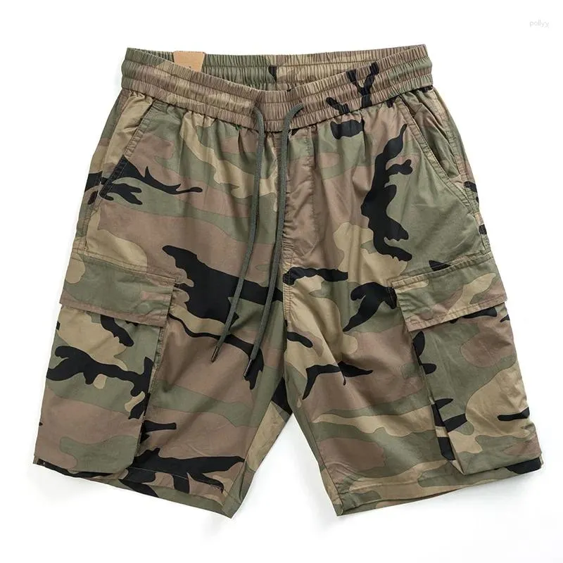 Mäns shorts kamouflage arbetskläder lätt vikt bomull tvättad capris sommar trend snabb torkning andningsbara mångsidiga byxor