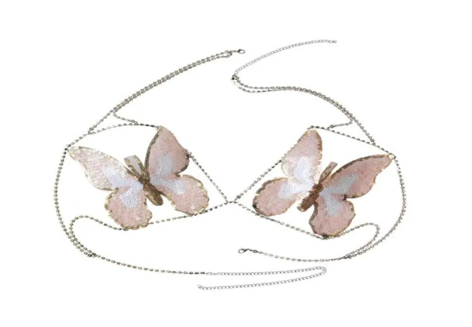 Other Home Textile Butterfly Shaped Bikini Bra Body Chains W7132473538411853