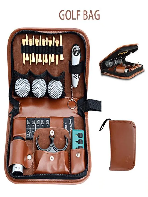 Golf Training Aids Bag Multifunction Tool Handbag Set Kit Carrying Pack Rangefinder Knife Brush Ball Clip Teeing Area6056442