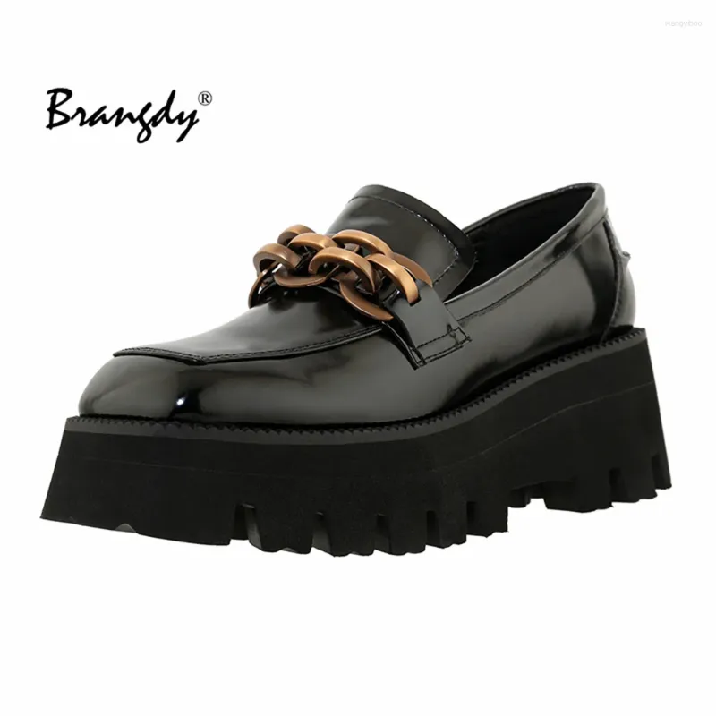 Dress Shoes Brangdy Genuine Leather Women Spring 2024 Fashion Round Head Bow Girl Thick Heel British Style Loafers