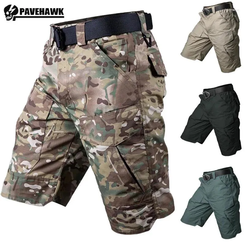 Pantaloncini da uomo Cargo tattico ad asciugatura rapida Pantaloni da trekking militari impermeabili da uomo Tasche multiple da combattimento sottili