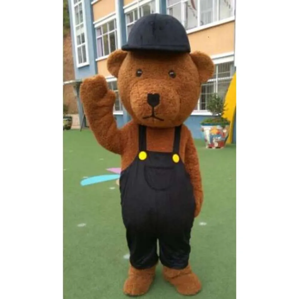 Costumes de Mascotte ours avec chapeau, déguisement de personnage de carnaval, Costume de mascotte de célébration de noël