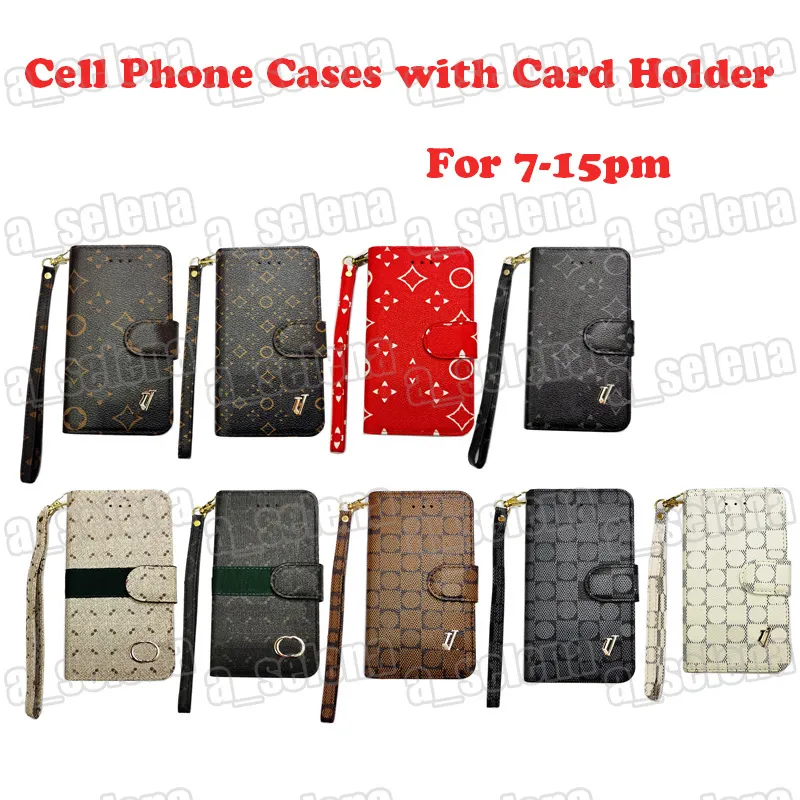 Designer PU phone Cases For iPhone 15 14 13 12 11 pro max promax xs xr 7 8 plus max cell phone case cover with card holder Wallet