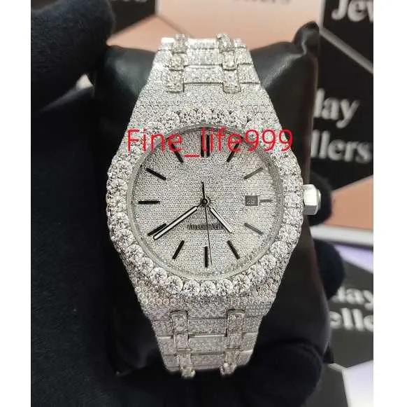 41mm 프리미엄 럭셔리 수제 VVS Moissanite Diamond Studded Bling 아이스 아웃 시계 힙합 손목 시계 남성 여성 선물