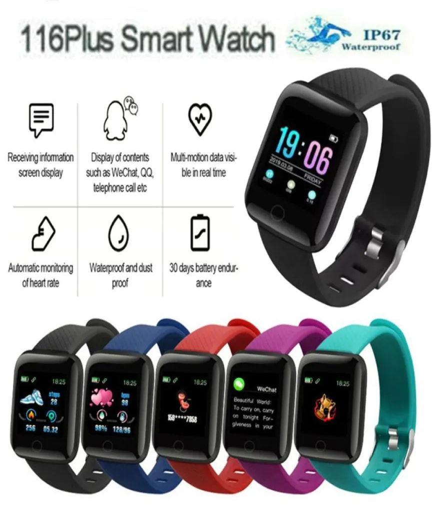 ID116 Plus montre intelligente bracelets d'affichage couleur avec moniteur de fréquence cardiaque tracker d'activité appareil portable 3450823