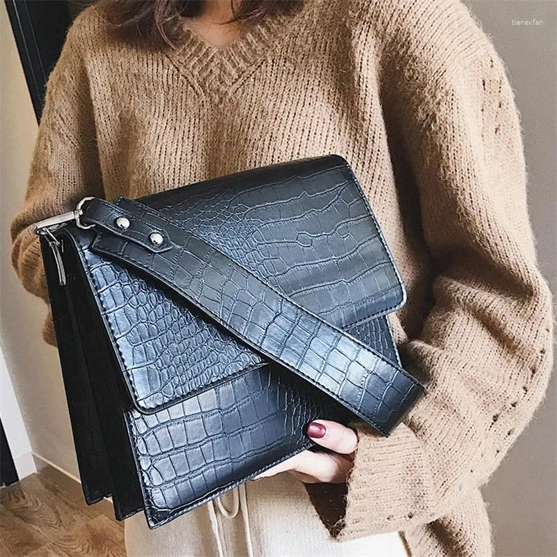 Tas Kleine Vintage Retro Vrouwelijke Pu Lederen Schoudertas Messenger Bags Meisjes Dames Alligator Crossbody Krokodil Dames Handtassen