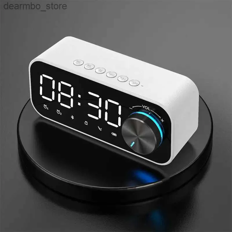 Zegary stolika biurka budzik budzik głośnik Bluetooth Digital wyświetlacz LED bezprzewodowy głośnik basowy odtwarzacz muzyki alarmowy Zegar stołu Dekoracja domowa 24327