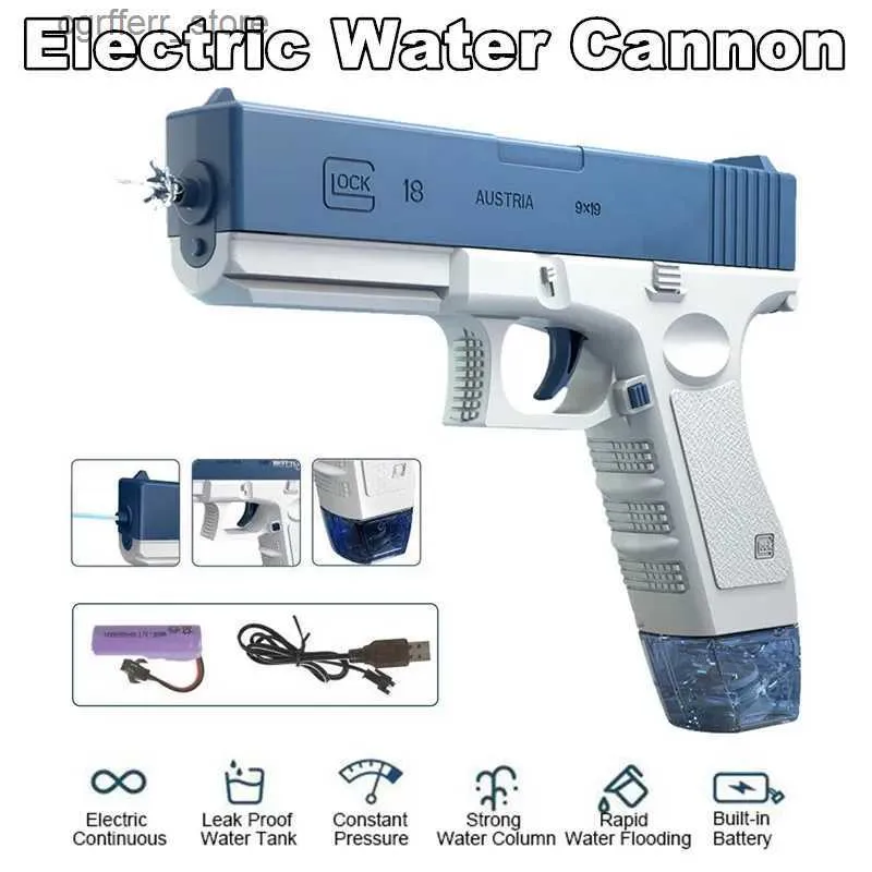 Gun Toys Electric Water Gun Helt automatisk skjutpistol Summer utomhus barns vattenpistol Toy240327