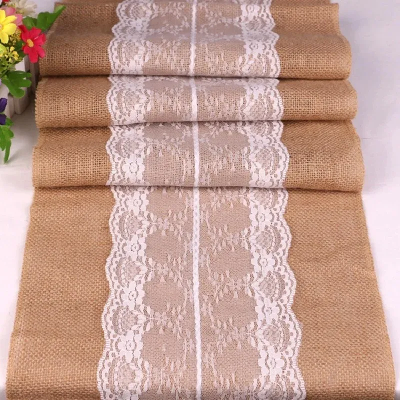 Nouveau 2024 Vintage rétro Burlap Linon Jute Event de fête Fourniture Grass Mariage du Nouvel An NOUVELLES CHAPS CHILL