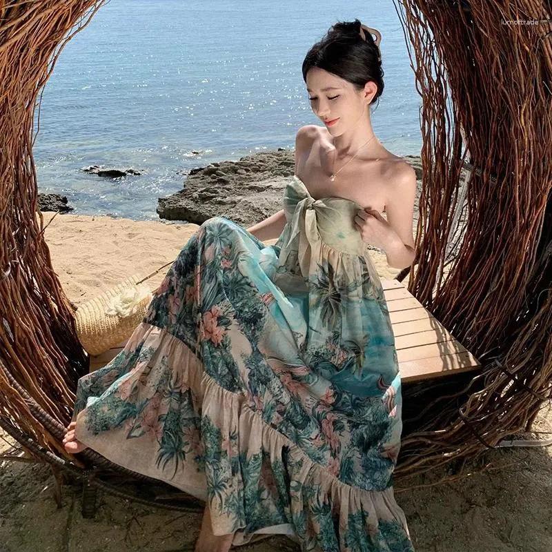 Floral Print Holiday Maxi Dresses Sale Charleston Charm Green And Ivory Printed  Maxi Dress FINAL SALE