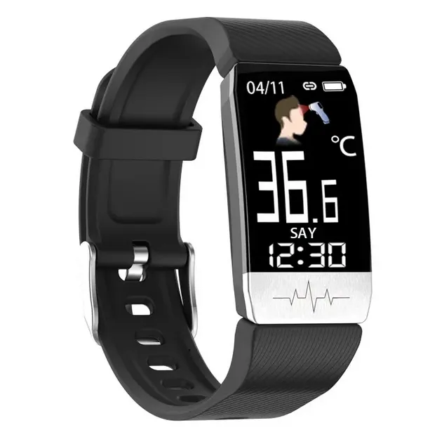 Intelligente Armbänder Armband Frauen Männer Kind Körpertemperatur Neue T1S Smart Watch Messen Sie den Blutdruck Sauerstoff Herzfrequenzmesser Gesundheit