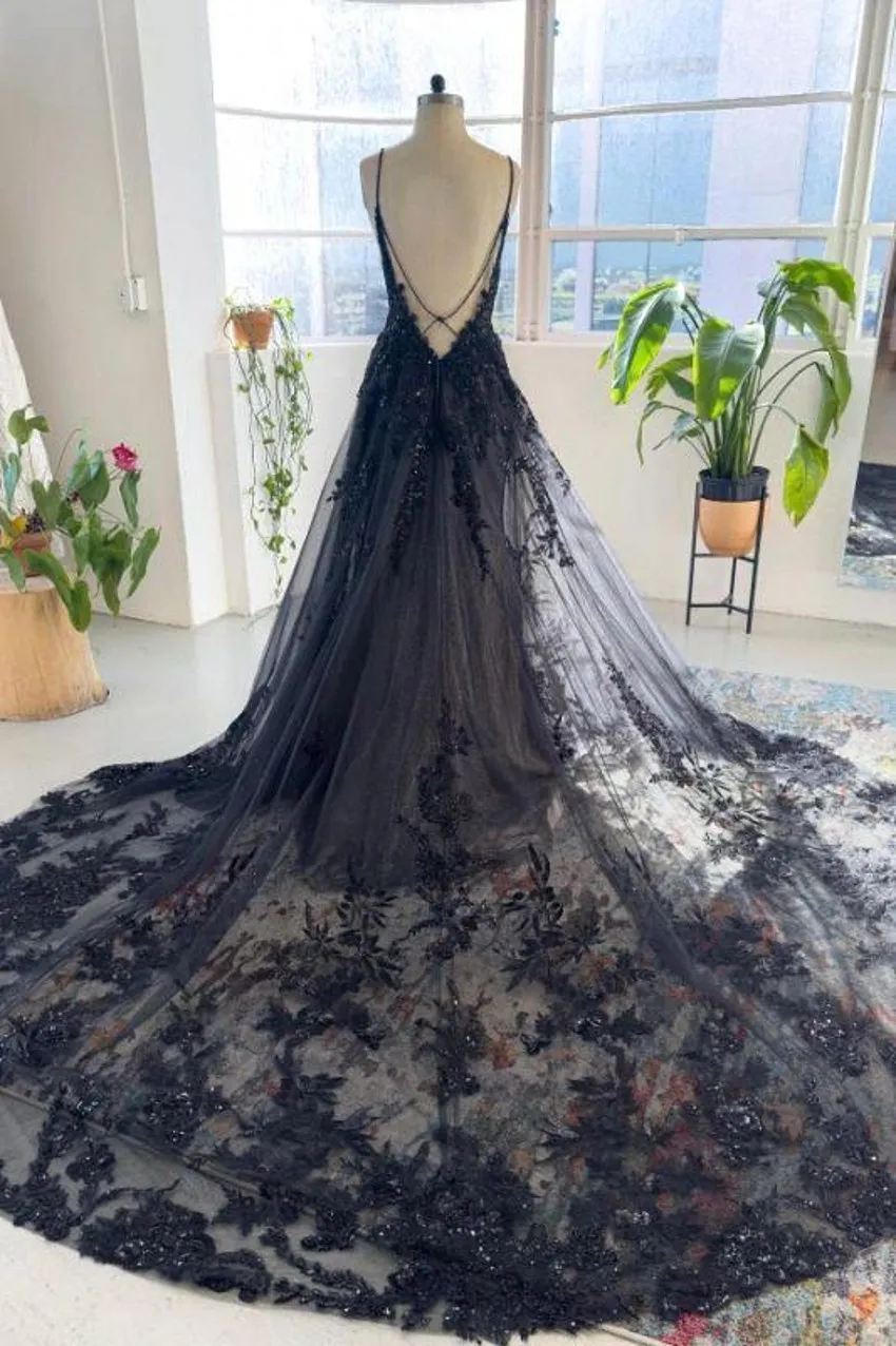 Real Image Ink Blue Lace Tulle Evening Dresess Sexy... From Babyonline,  $108.26 | DHgate.Com