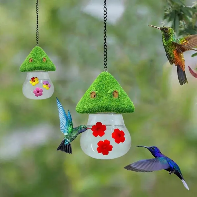 Otros suministros de aves contenedor de agua alimentador de botellas al aire libre colibrí colgante para el patio de decoración del jardín