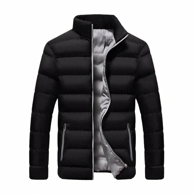 Männer Neue Parka Jacken Winter Casual männer Outwear Mäntel Solide Stehkragen Männlich Windschutz Cott Gepolsterte Jacke a5B1 #