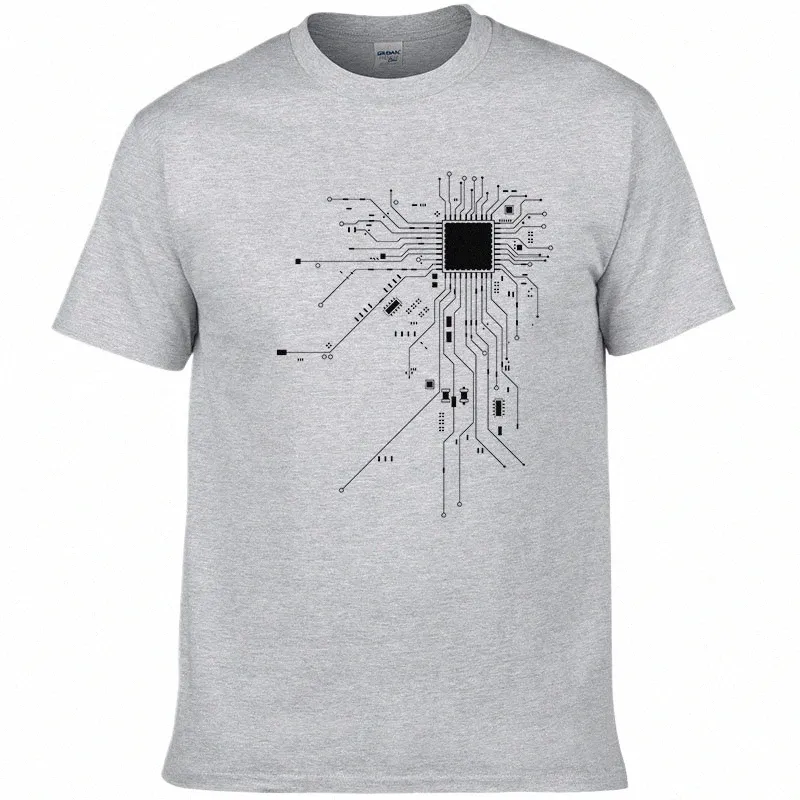 CPU Procor Circuit Diagram T Shirt 2023 Men Summer Cott T-Shirt Men's Funny Tops Fi Brand Tees #303 73ZD #