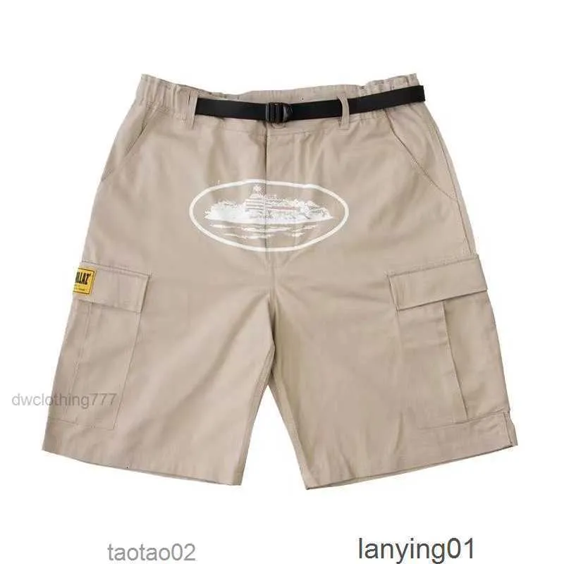 Mens Shorts Printed Pocket Alcatraz Overalls Casual Pants Knee Length Clothing Short Brand Loosess to 2xl