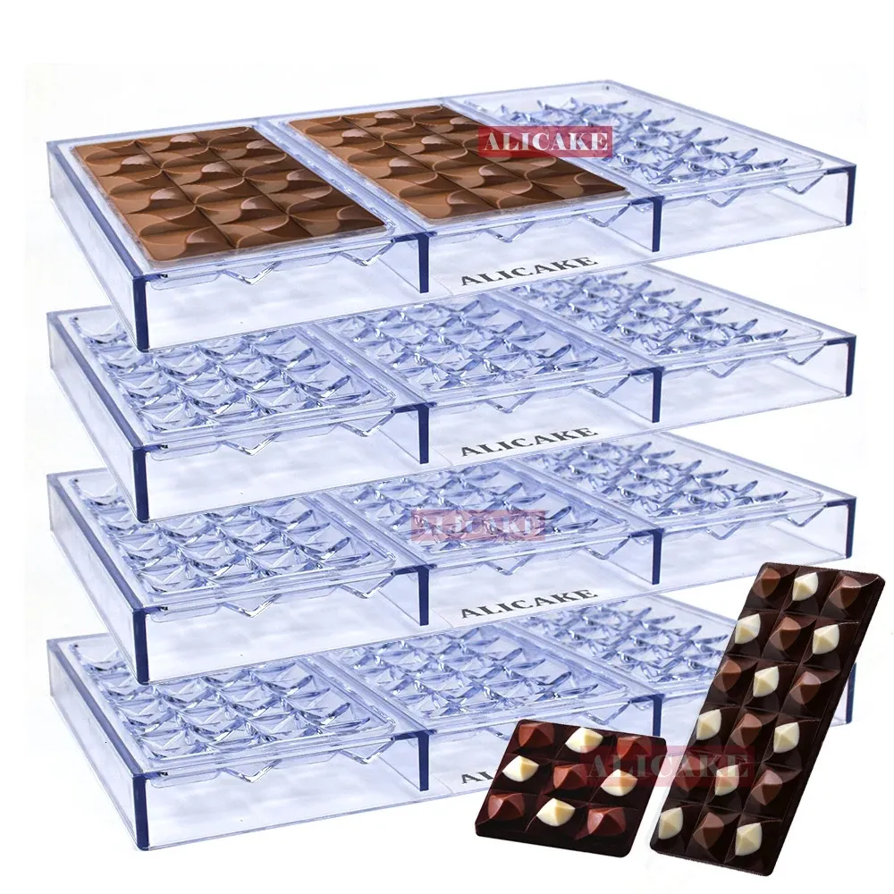 4 шт. набор шоколадных форм из поликарбоната, шнековая бита, форма для конфет, форма для конфет, профессиональные инструменты для выпечки, кондитерских изделий, кондитерских изделий 05 240325