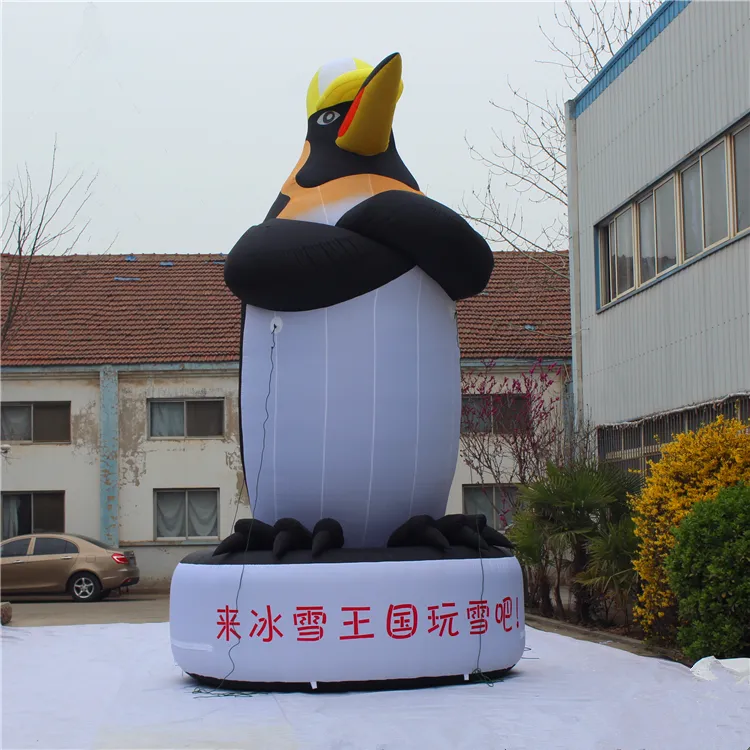 6m 20ft high Giant Advertising Inflatables Balloon Inflatable Penguin With Strip For City Decoration