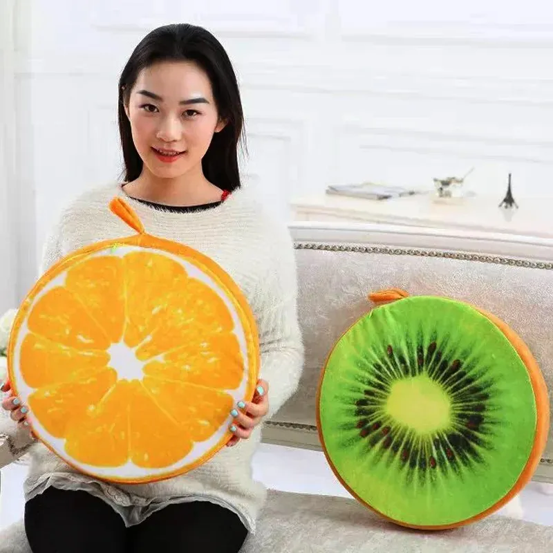 NOUVEAU 2024 Épaississement des conceptions de fruits rond Cougure en peluche douce tatami chaise chaise coussin de maternelle