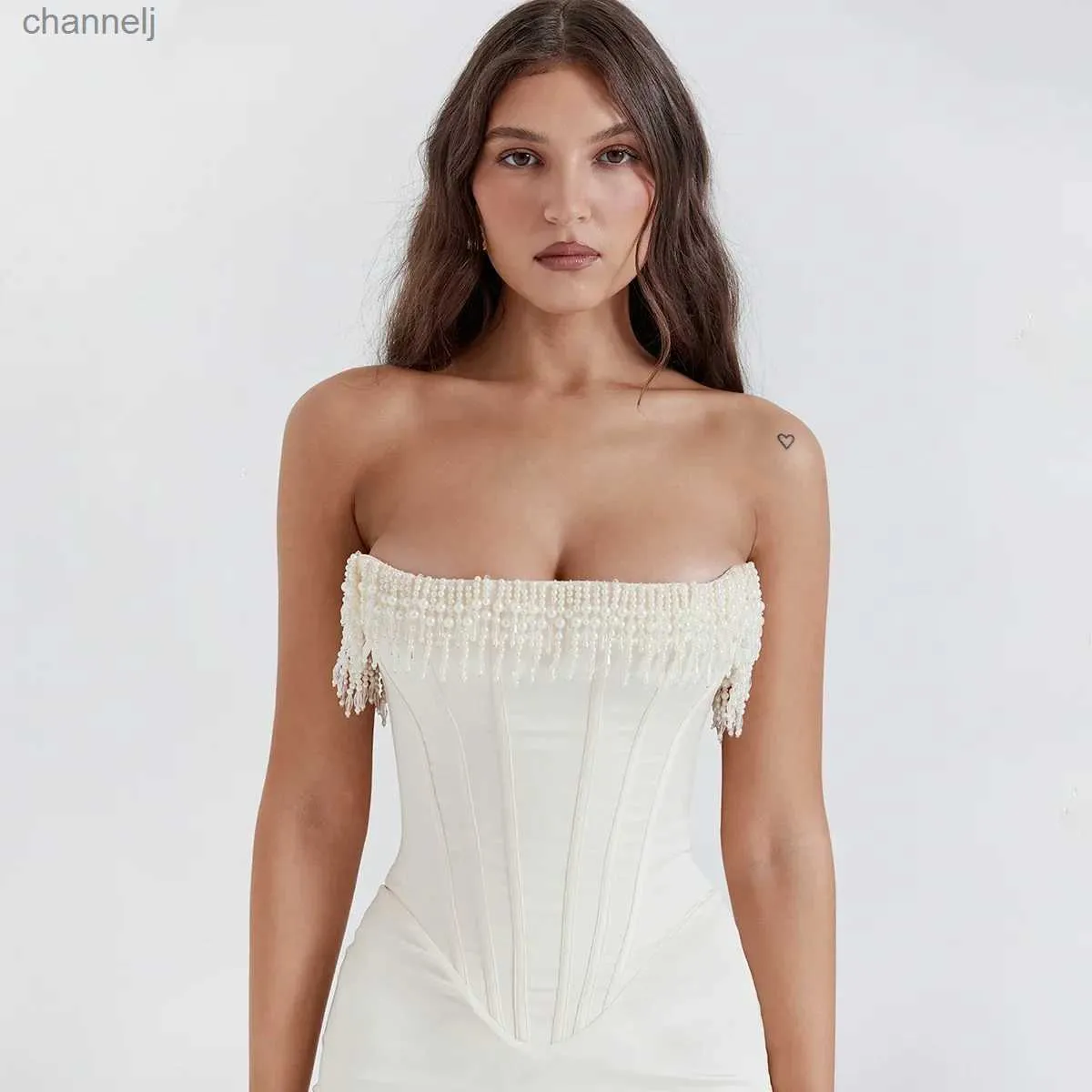 スーツ・フォーマル・ドレス andresd pearl bustier dress