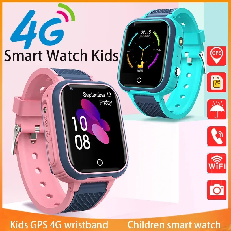 Orologi 2024 Xiaomi Kids 4G Smart Watch GPS WIFI Videochiamata SOS Monitor della fotocamera IP67 Impermeabile Bambino Bambino Smartwatch Bambini Orologio intelligente