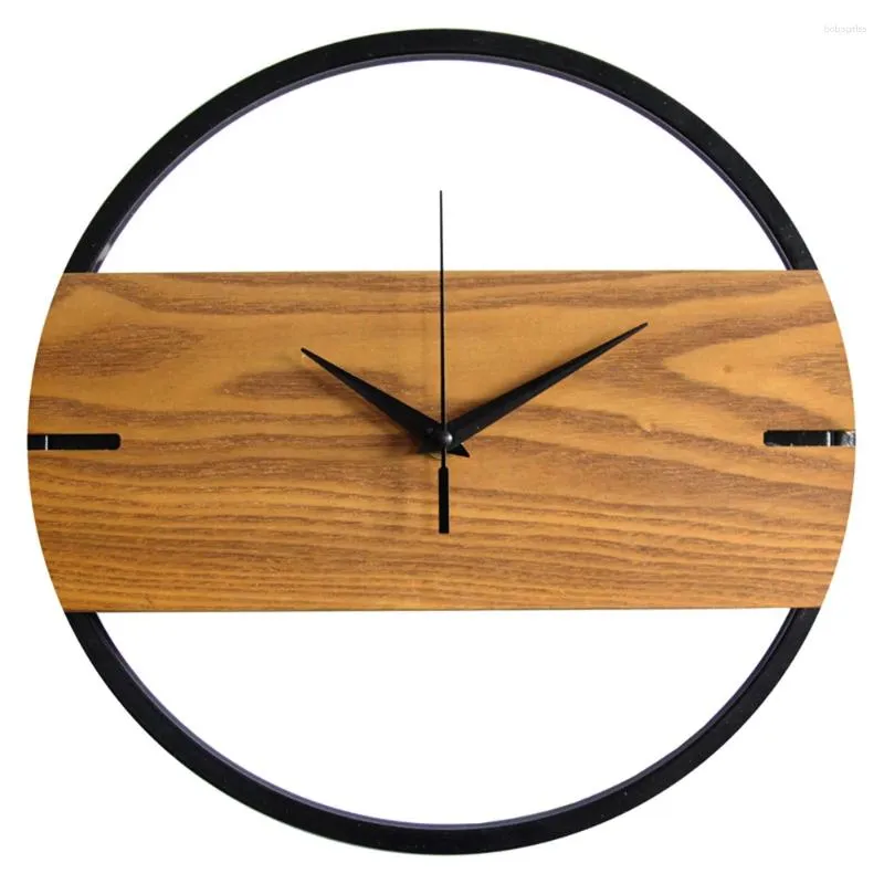 Orologi da parete Orologio in legno Decorazione rotonda Design moderno Portatile per camera da letto Home Cafe