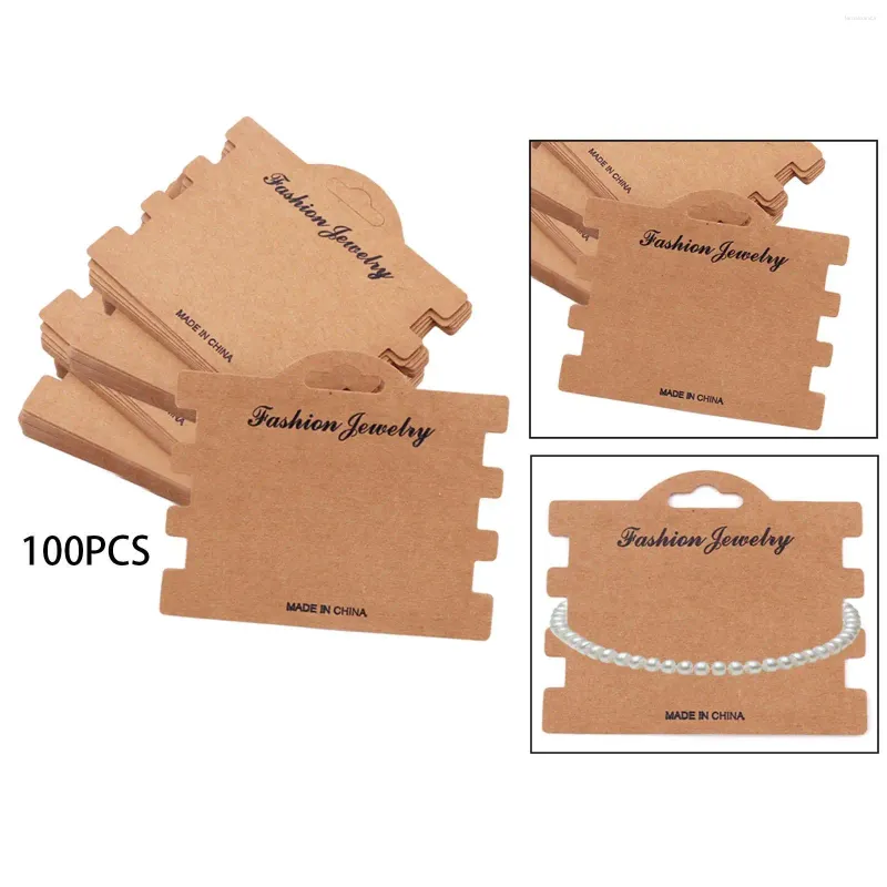 Sieradenzakjes 100 stuks Armbandkaarten Choker Display Gemakkelijk en eenvoudig Stijlvolle kettinghouder voor haarband Hangerarmbanden