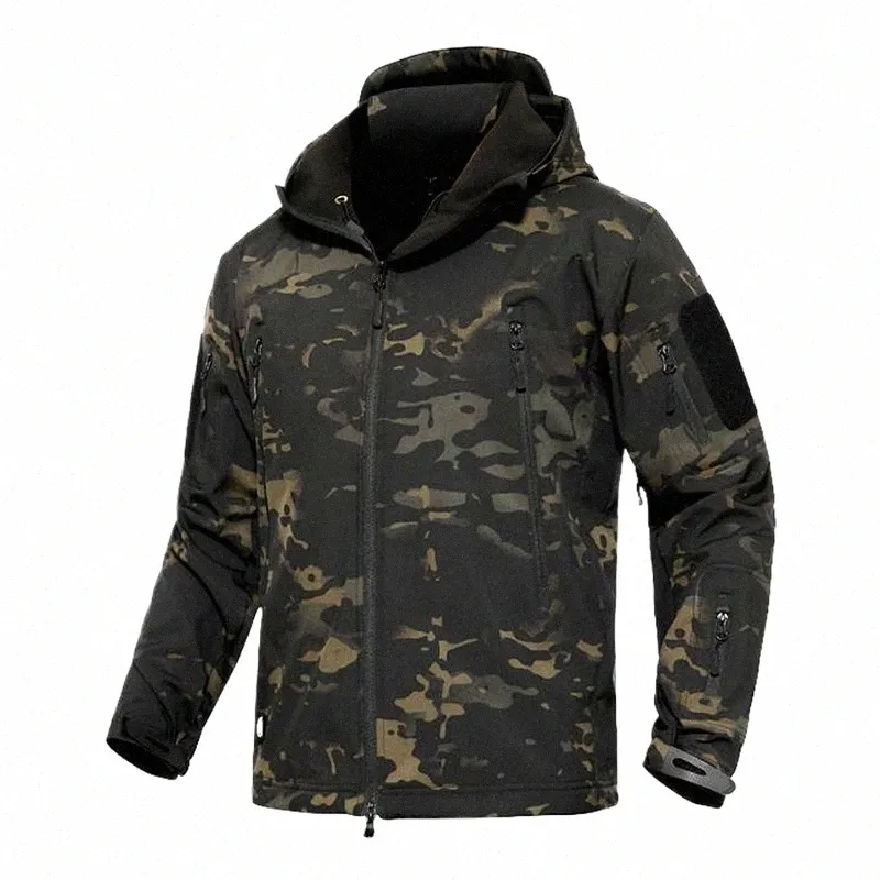 mege haj hud mjuk skal militär taktisk jacka män vattentät armé fleece kläder multicam camoue windbreakers 4xl g6n4#