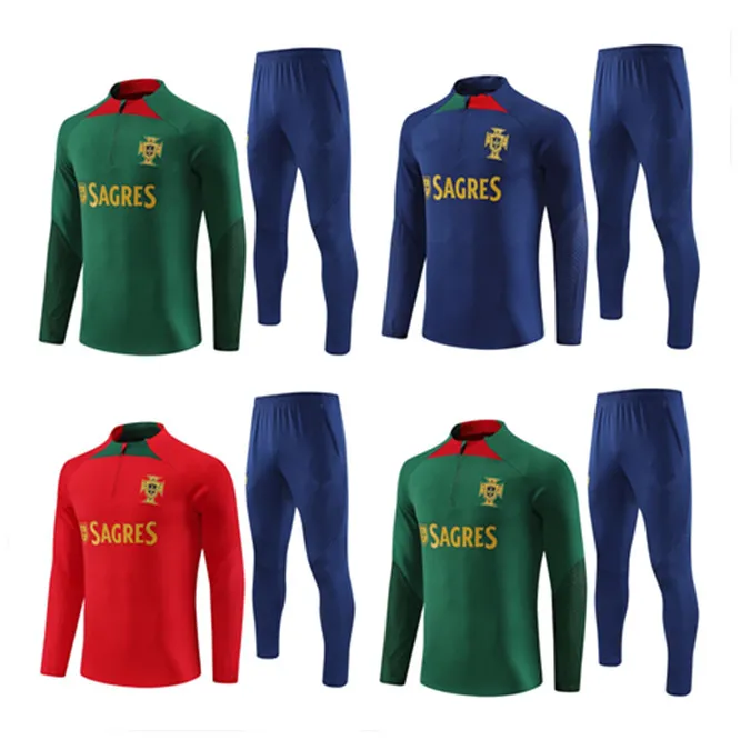 23 24 Portugal Joao Felix Soccer Jerseys Treining Suit Ruben Neves Bruno Ronaldo Fernandes Portugieser 2023/2024 Conjuntos de kits do portugal Tracksuit Men