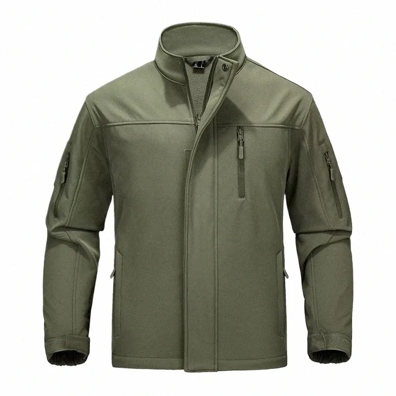 Magcomsen automne veste pour hommes imperméable 6 poches softshell polaire doublé randonnée veste coupe-vent vêtements d'extérieur t4bN #