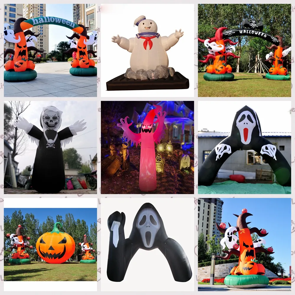 Other Sporting Goods Customized Halloween decorations inflatable Scarey balloon models Knife arch pumpkin stay puft with blower on sale