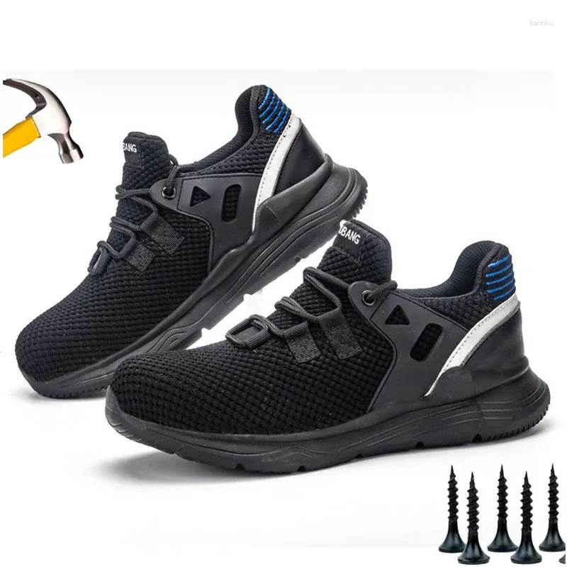 Обувь для фитнеса JUBANG, мужская защитная обувь, защитные кроссовки, противоударные рабочие дышащие защитные ботинки