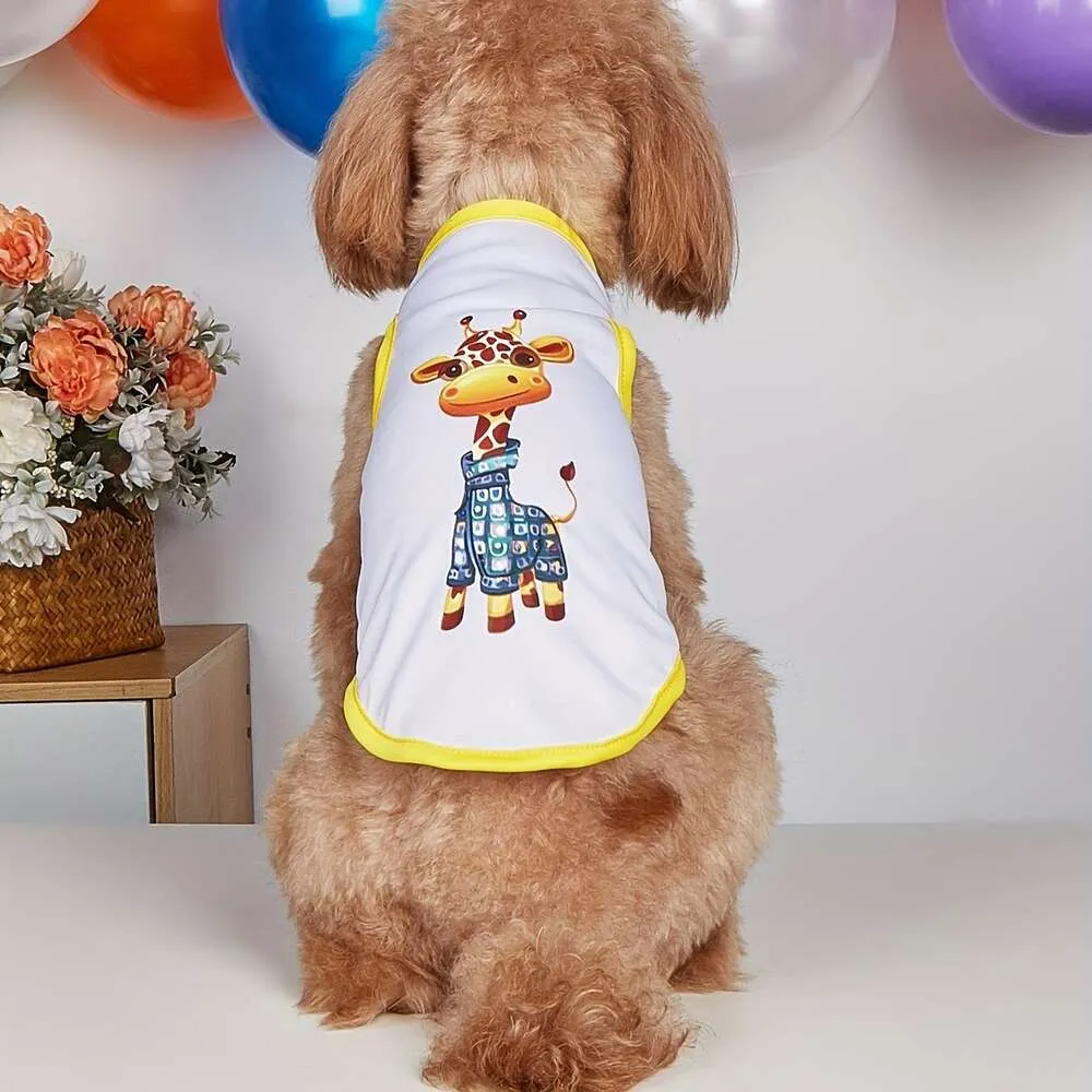 1PC Cute Cartoon Garaffe Pet Creafable kamizelka - letnie ubrania na imprezę dla psów i kotów