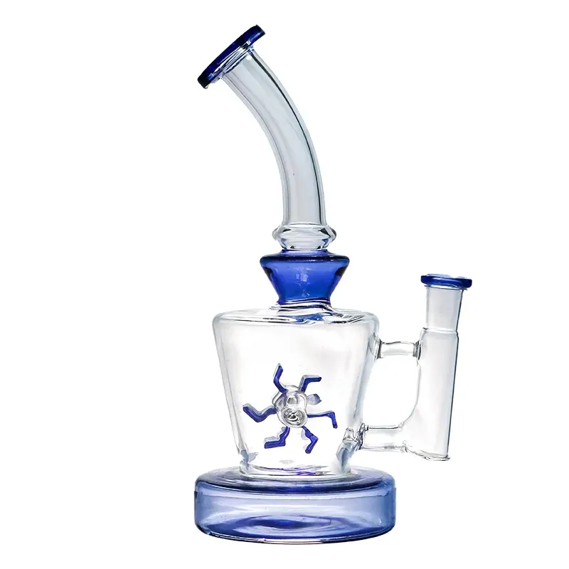 8.7 Inch Glass Bong Windmill Spin Recycler Percolator Water Pipe Pyrex Hookah Smoking Pipes Dab Rig Shisha With 14mm Tobacco Bowl