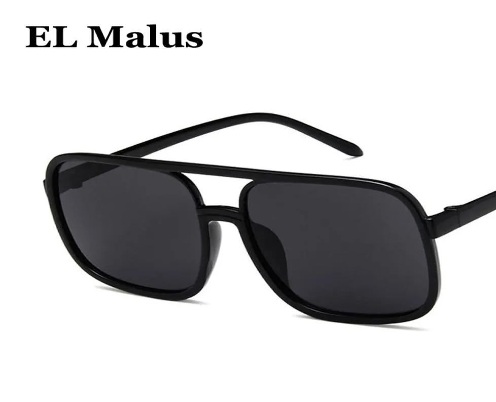 El Malus Big Square Frame Solglasögon Män Kvinnor Brand Designer Reflective Lens Sun Glasses Male Female Eyewear Driving Oculos SG03681158