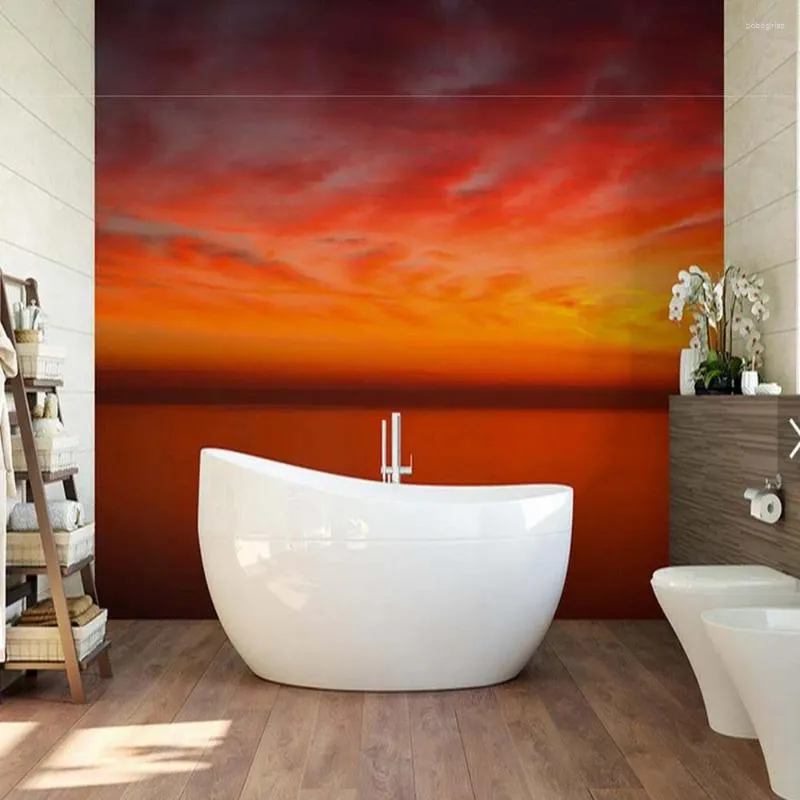 Wallpapers strand zonsondergang hoge kwaliteit 3D muurschildering behang voor woonkamer slaapkamer kunst decor op maat elk formaat getextureerd papier