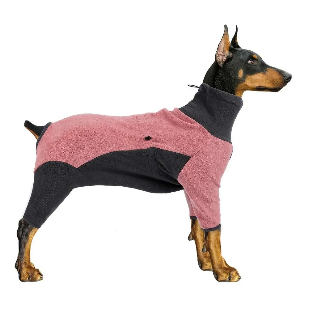 Manteau polaire d'hiver pour chien, couvert complet du corps, pamas réglable par temps froid, tenue d'extérieur pour la marche