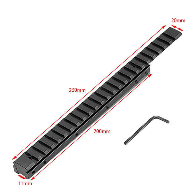 Binario di guida con aumento da 11 mm a 20 mm, staffa per adattatore di estensione da 260 mm