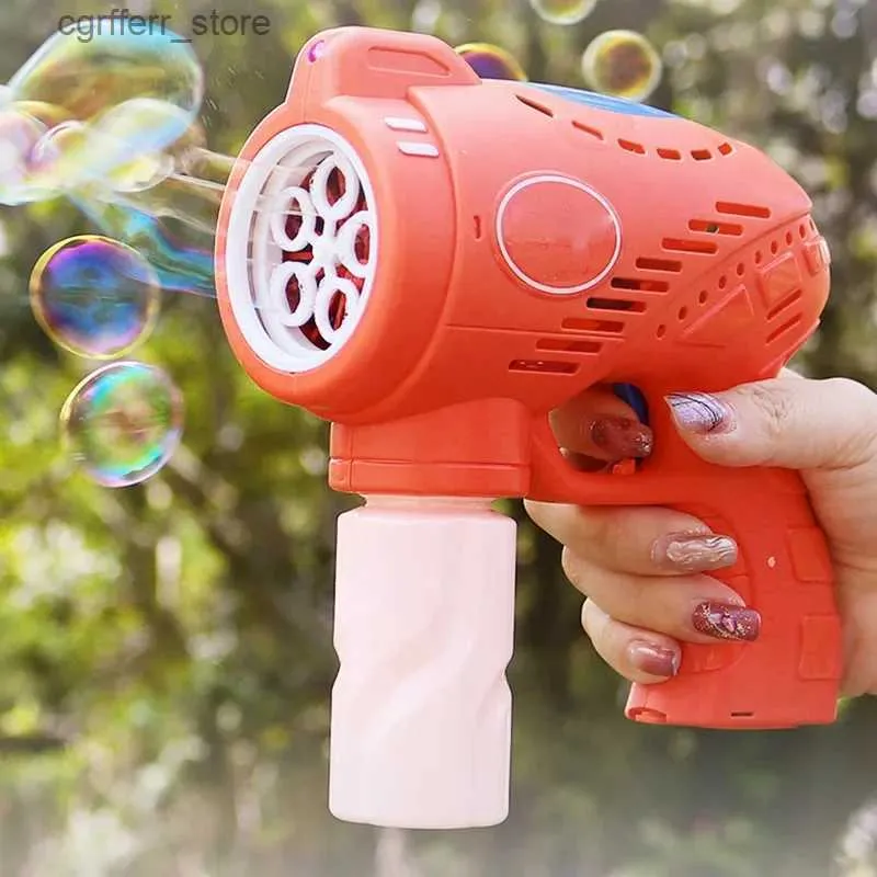 총 장난감 전기 버블 머신 플래시 자동 버블 머신 장난감 실내 전기 비누 물 장난 아동 야외 장난감 240327