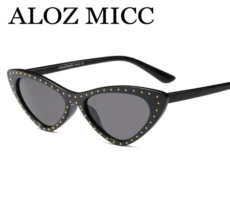 Aloz Micc Luxury Rivet Cat Eye Sunglasses Women 2018 Brand Design Vintage Small Triangle Sun Gloses for Women Shades UV400 A5075426176